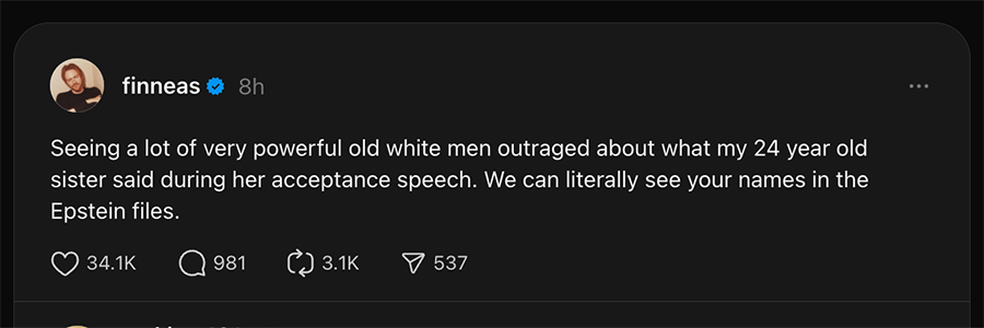 finneas billie eilish grammys speech