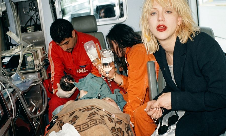 March 4, 1994 Kurt Cobain in ambulance with Courtney love