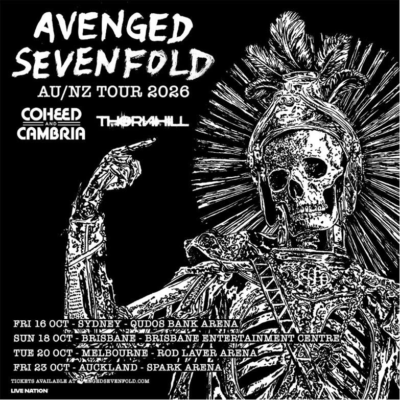 Avenged Sevenfold tour poster Australia