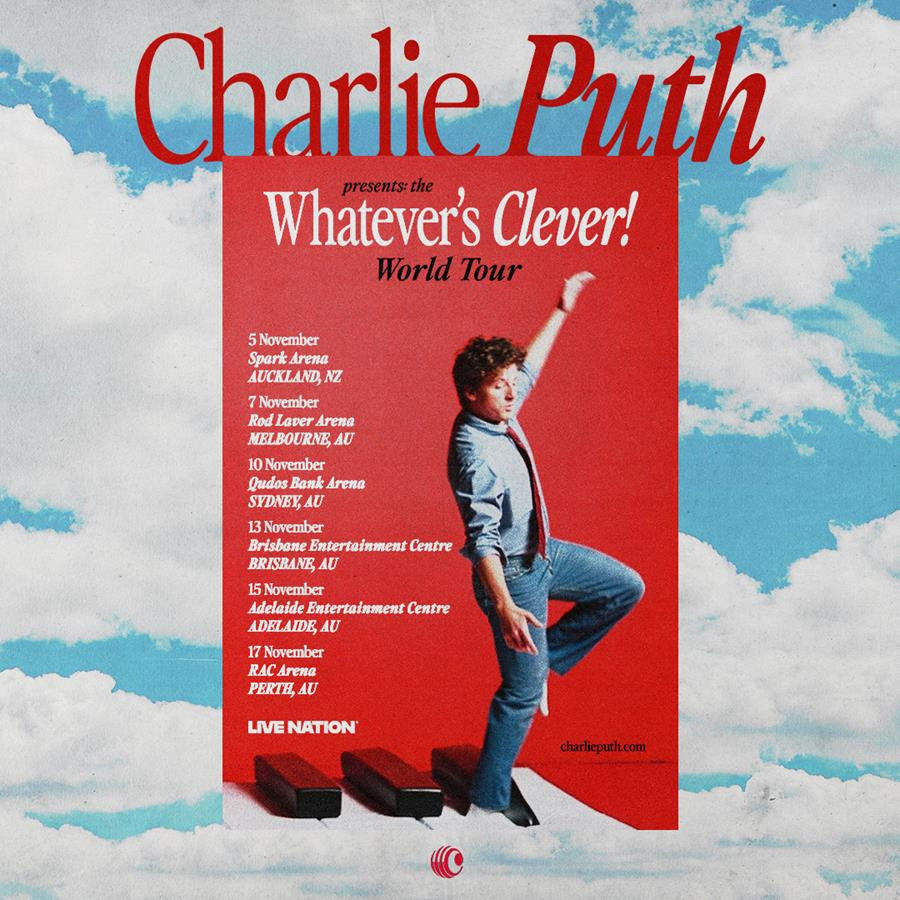 charlie puth tour poster australia 2026
