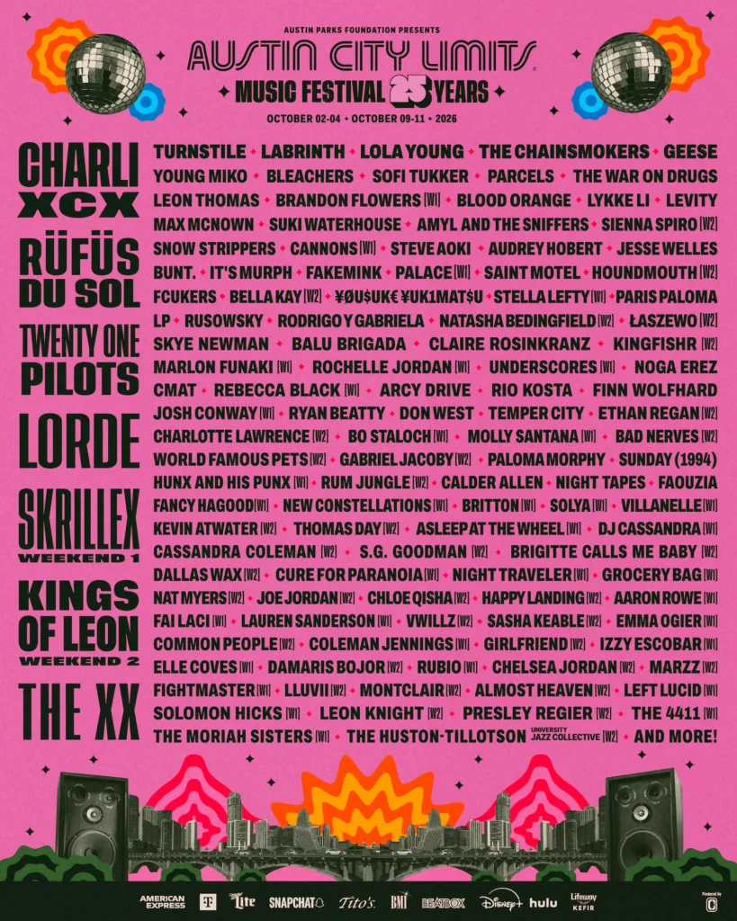acl lineup poster 2026